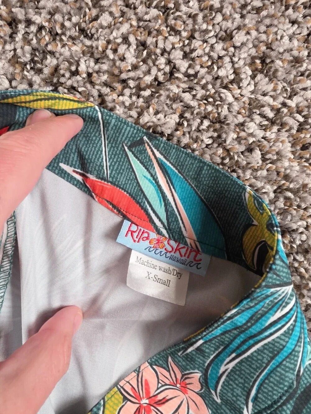 Ripskirts Hawaii Womens Sz XS Teal Blue bright tropical wrap skirt